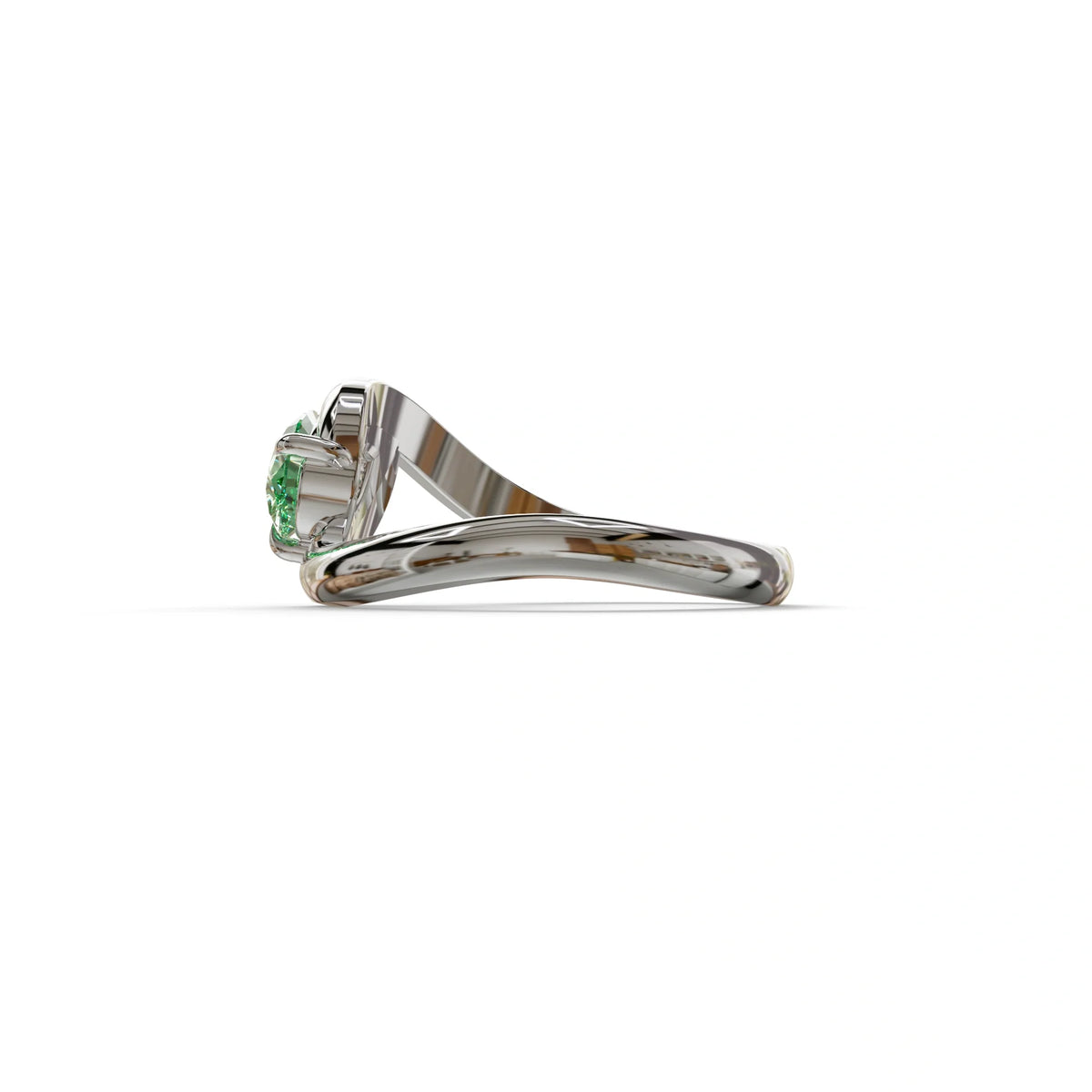 1 Carat Green Pear Cut Solitaire Lab Grown Diamond Ring - Maniya