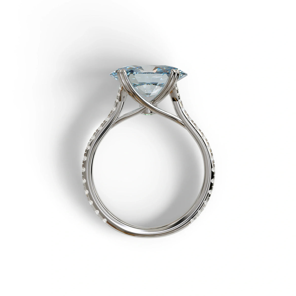 3 Carat Blue Color Oval Cut lab Grown Diamond Engagement Ring- Ellipse