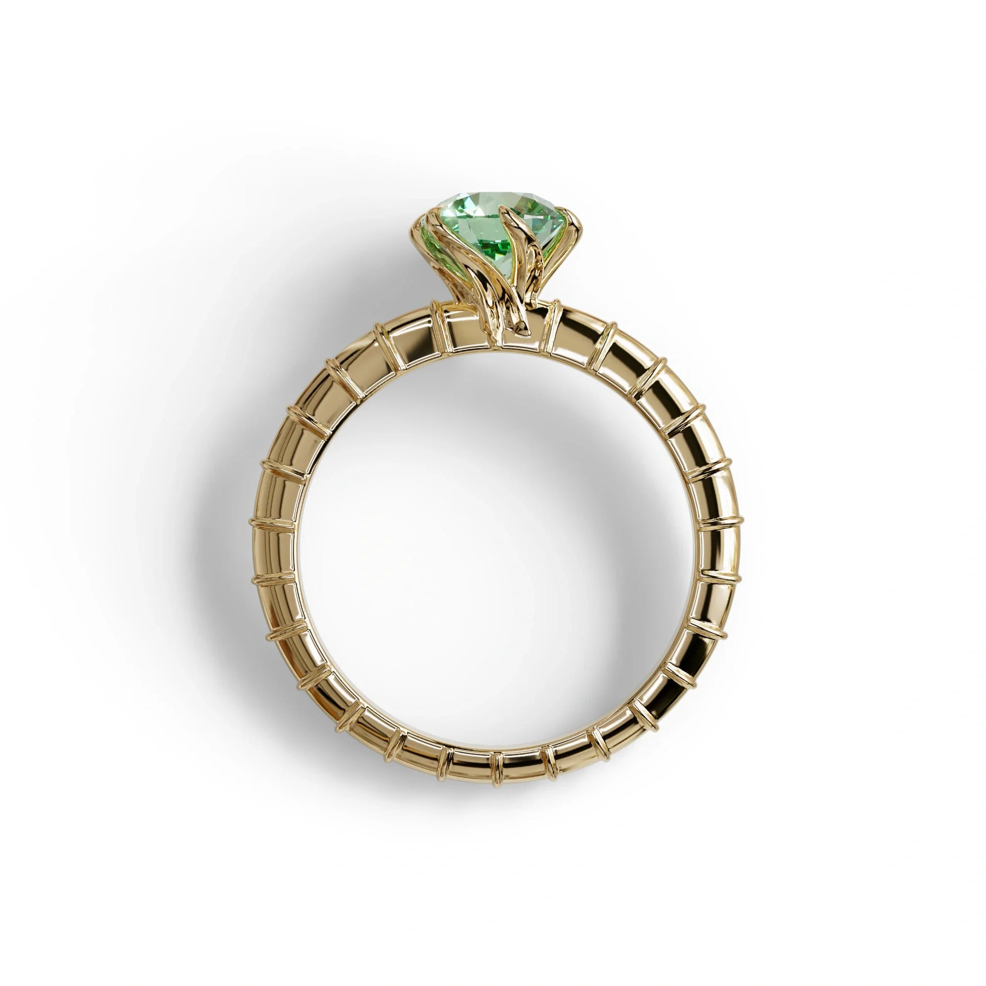 1 Carat Green Round Cut Lab Diamond Ring - Hyper Glam