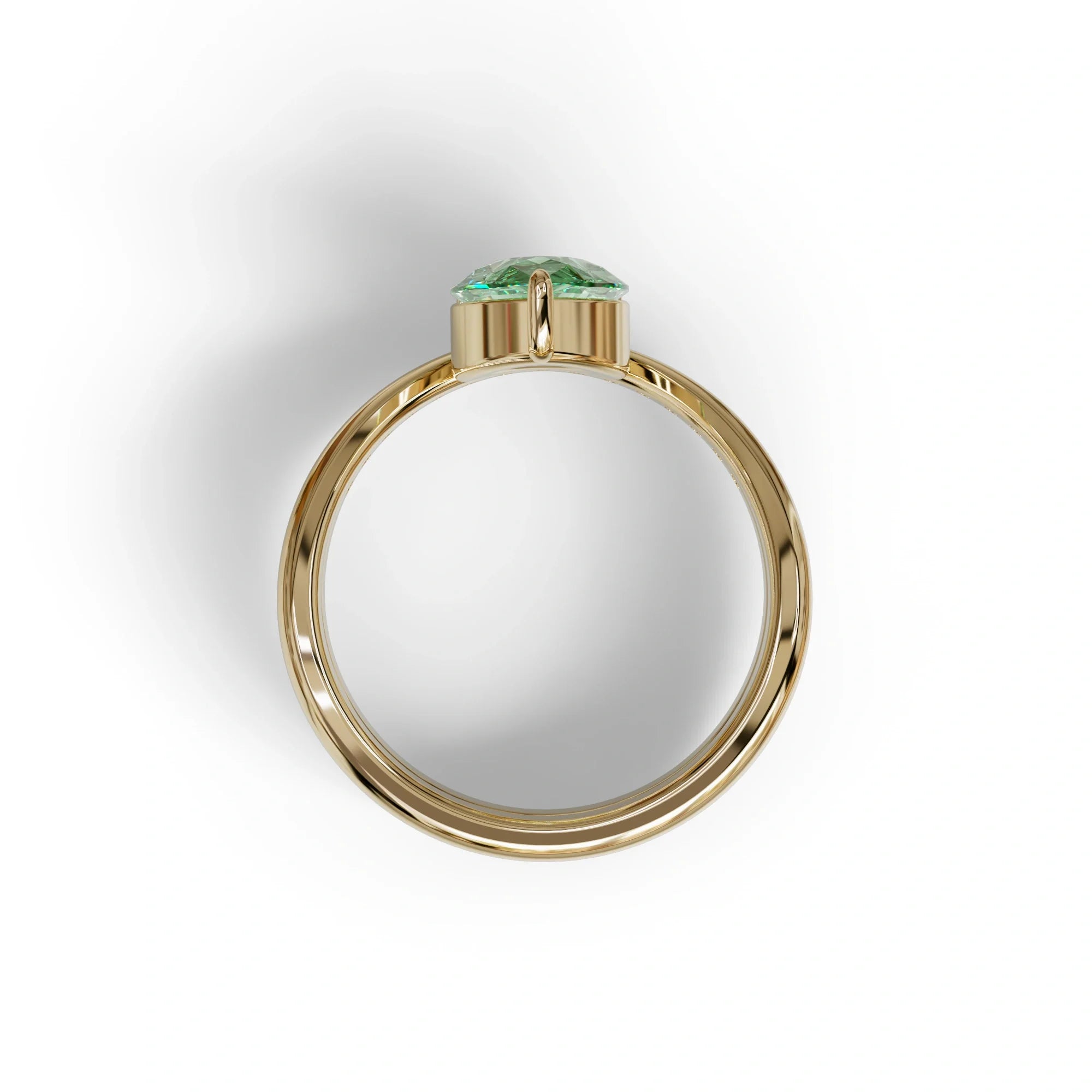 2 Carat Green Color Lab Diamond Wedding Ring set - Gemini