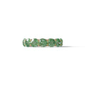 Green Round Brilliant Diamond Full Eternity Band in 18k Yellow Gold – Scalloped U-Prong Setting - 10K Solid Gold
