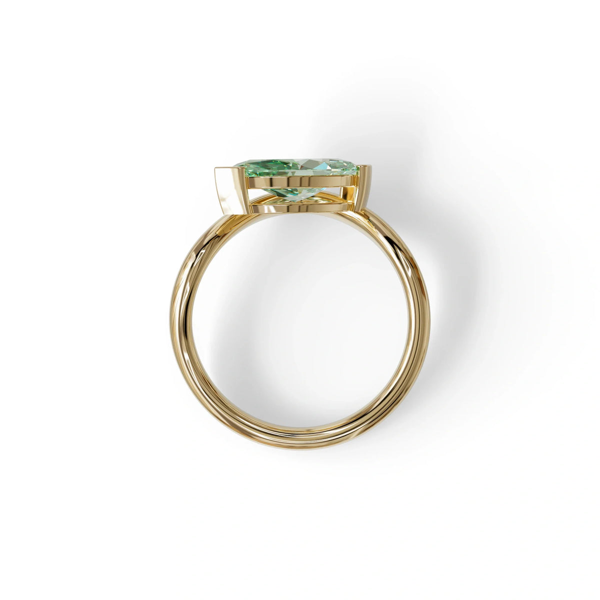 2 Ct Fancy Vivid Green Marquise Cut Lab Diamond In Solitaire Setting Ring - Jiani