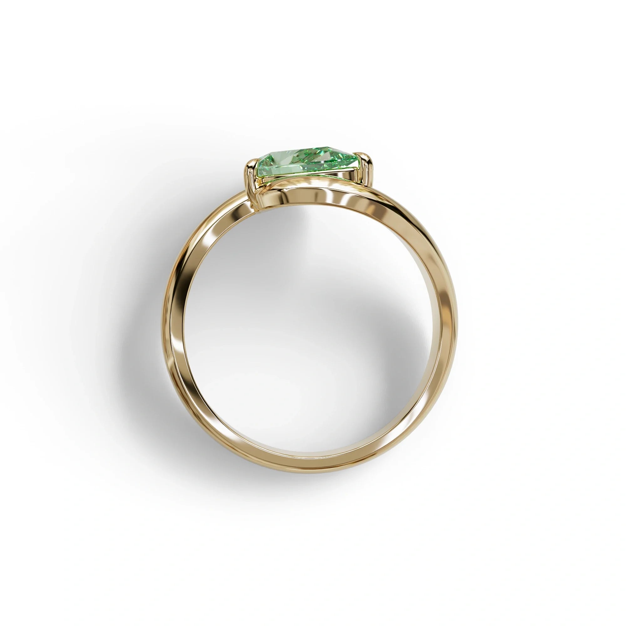 1 Carat Green Pear Cut Solitaire Lab Grown Diamond Ring - Maniya
