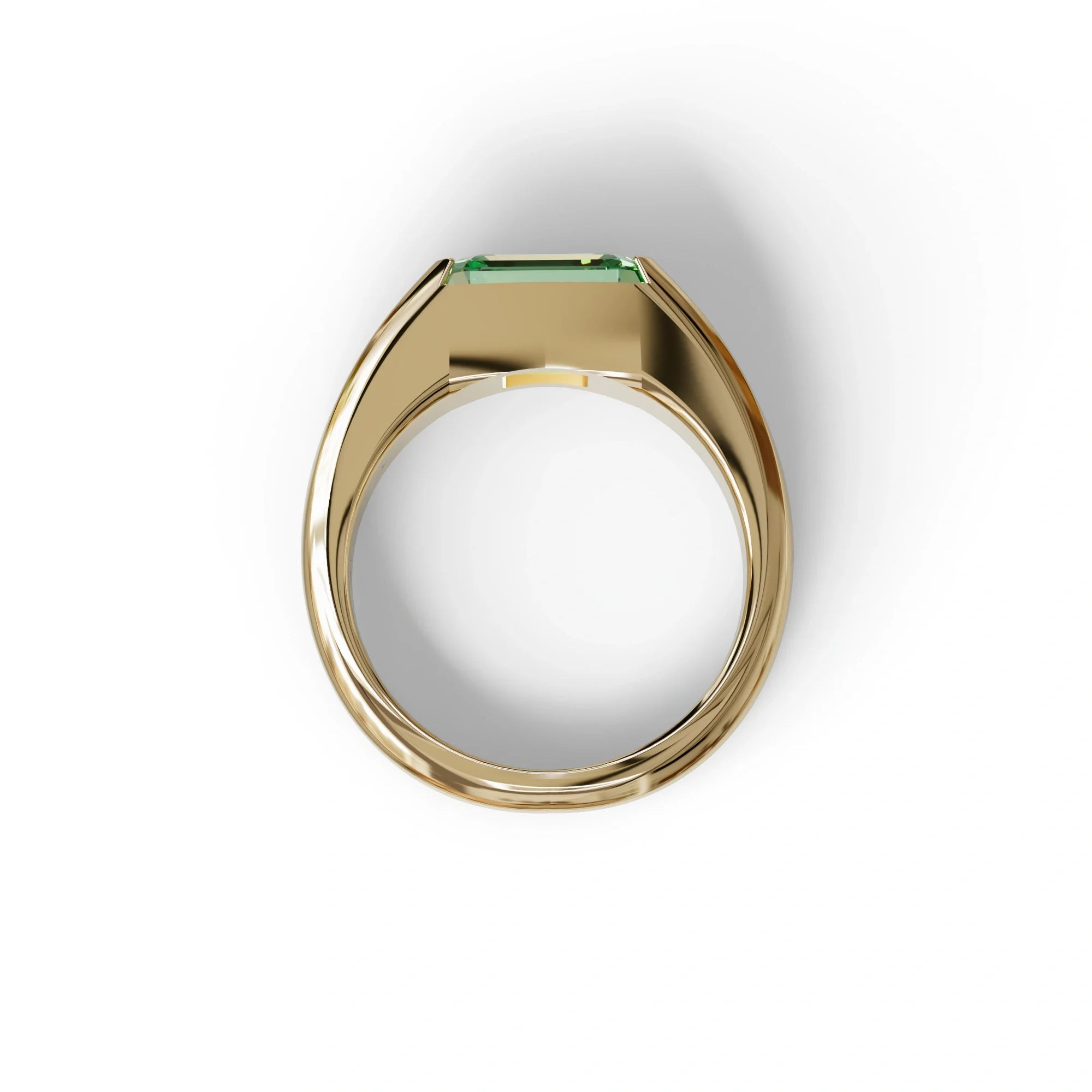 2 Carat Green Emerald Cut East West Lab Diamond Ring - Ashleen