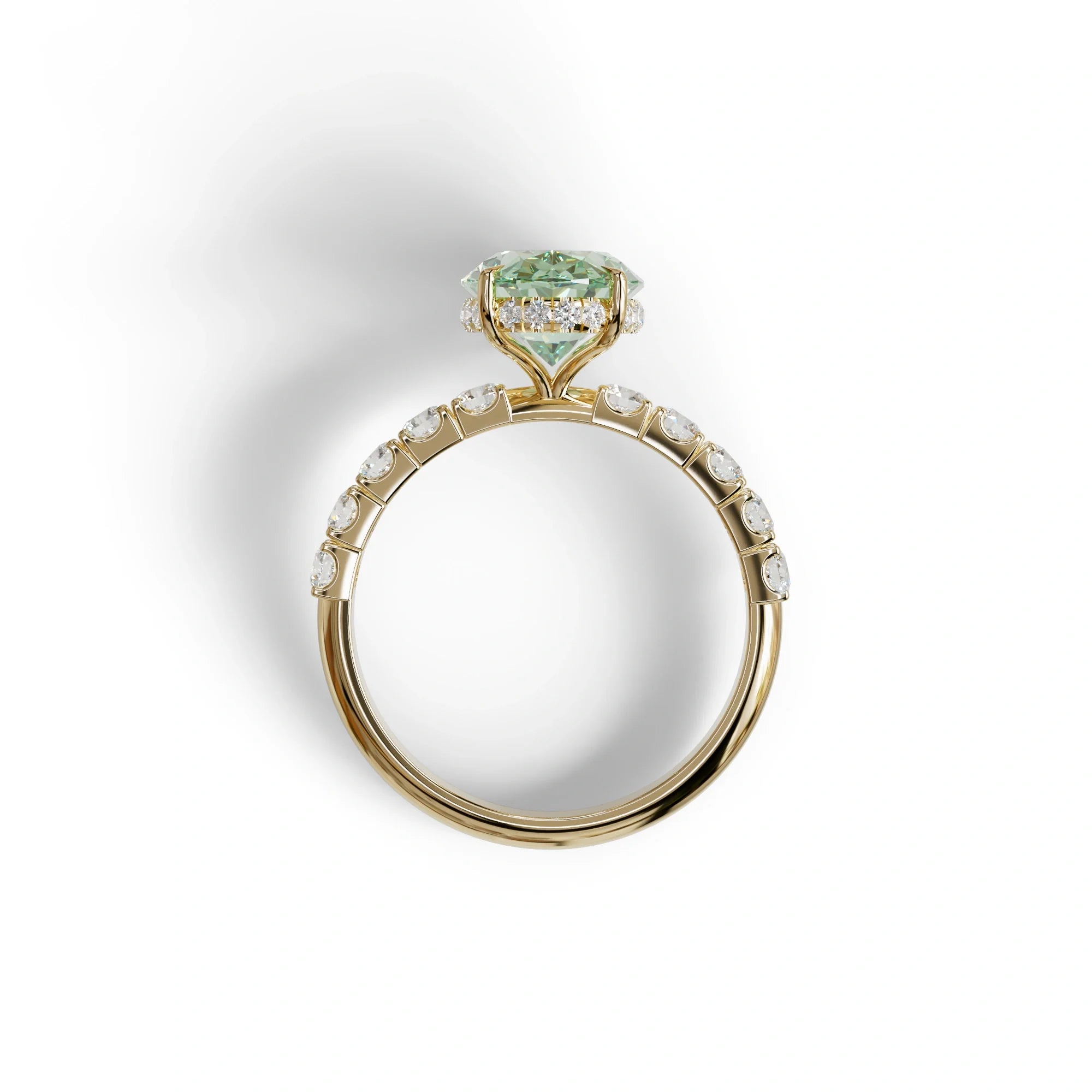 4 Carat Green Oval Cut Lab Diamond Engagement Ring | Hidden Halo - Christie’s