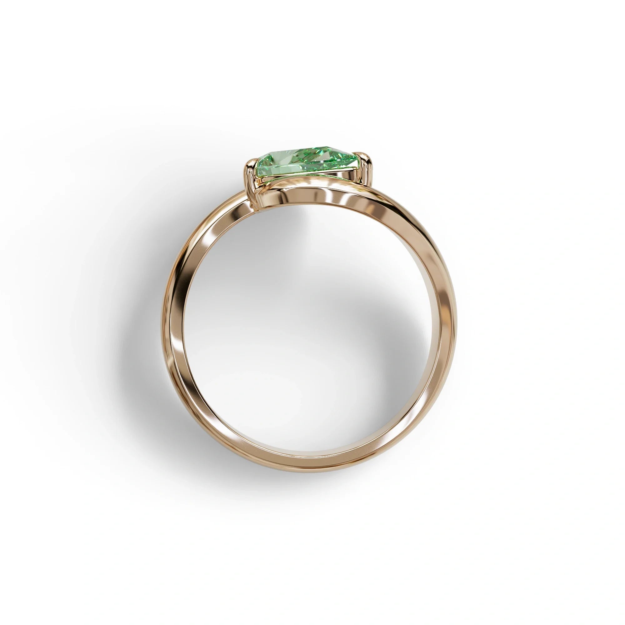1 Carat Green Pear Cut Solitaire Lab Grown Diamond Ring - Maniya