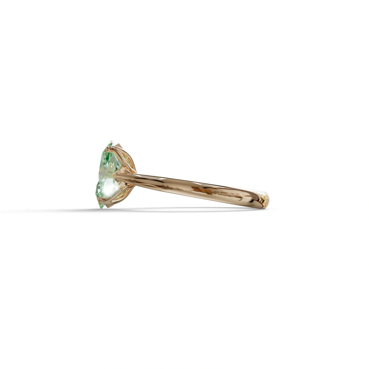 3 Carat Fancy Green Lab Grown Diamond Oval Cut Engagement Ring | Secret Pink Diamond- Eclipse