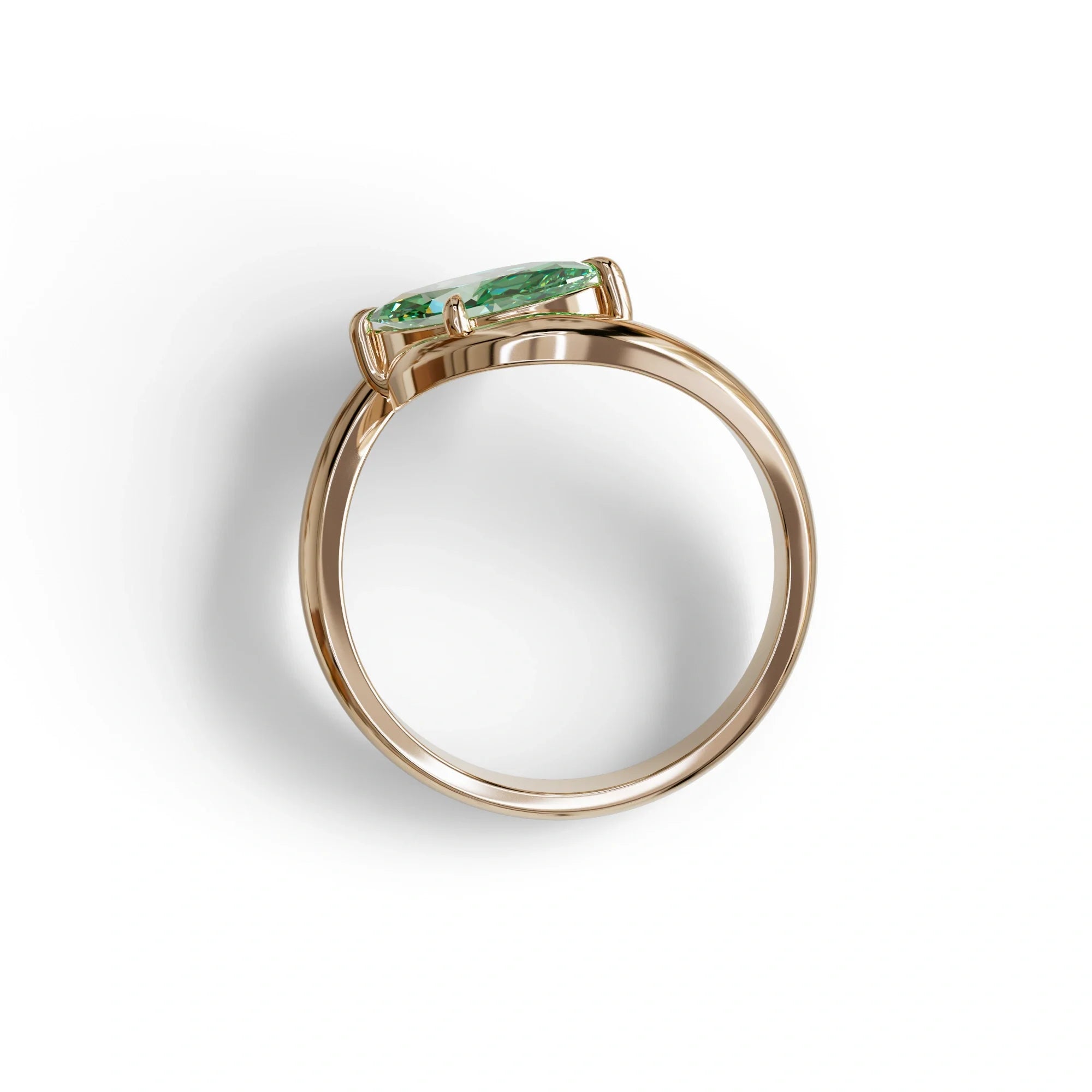 1 Carat Green Color Marquise Cut Lab Diamond Engagement Ring - Virgo