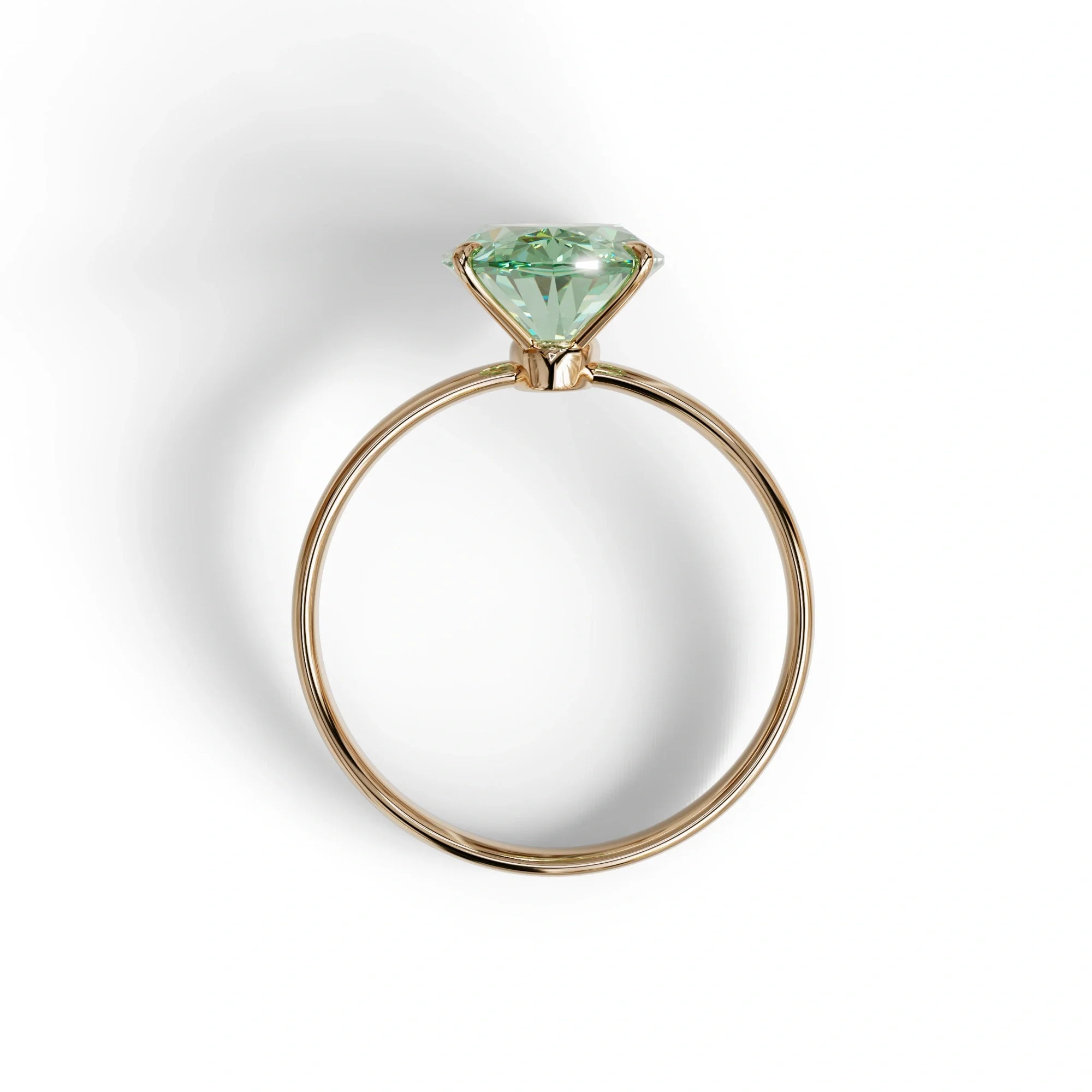 4 Carat Oval Green Lab Grown Diamond Solitaire Engagement Ring - Cadris