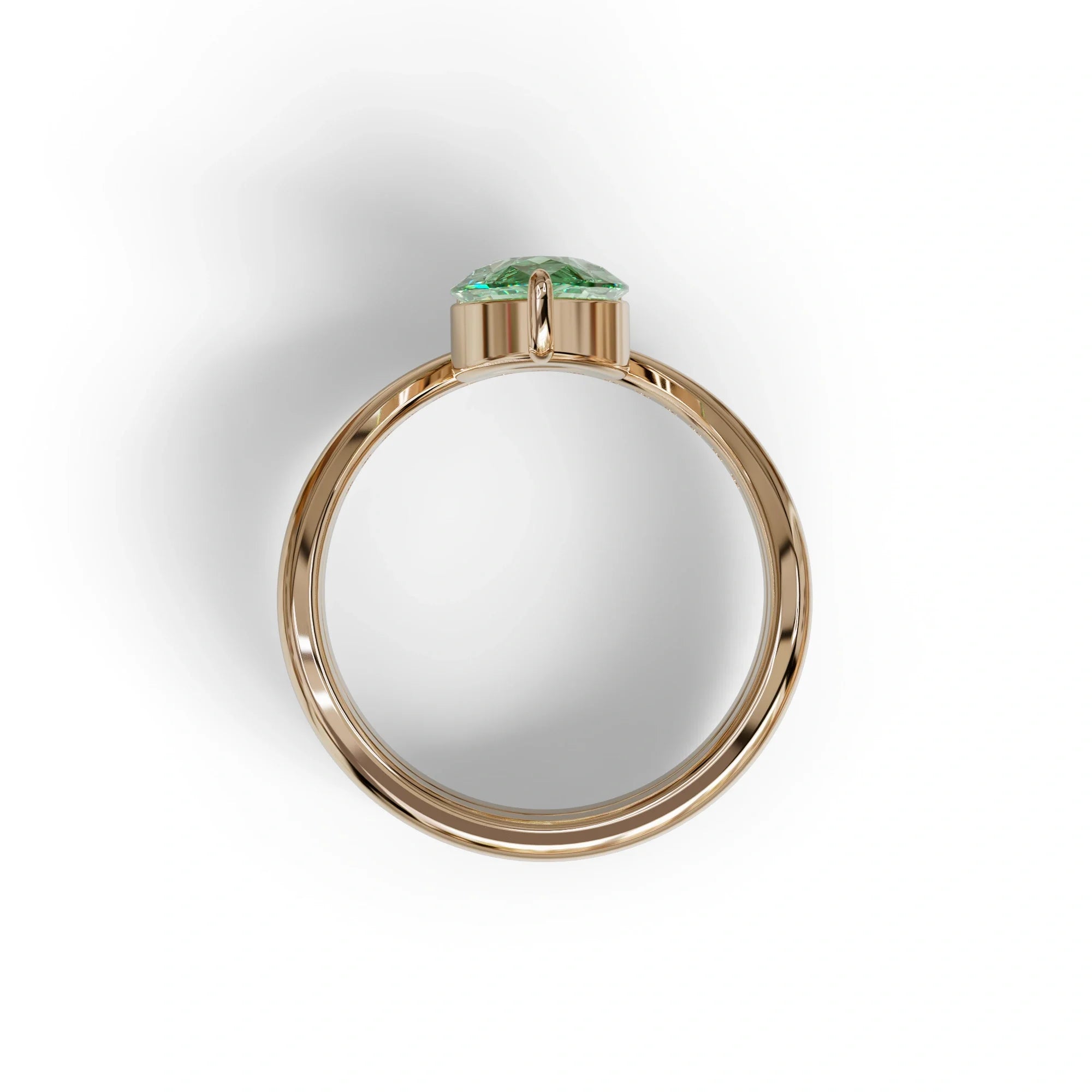 2 Carat Green Color Lab Diamond Wedding Ring set - Gemini