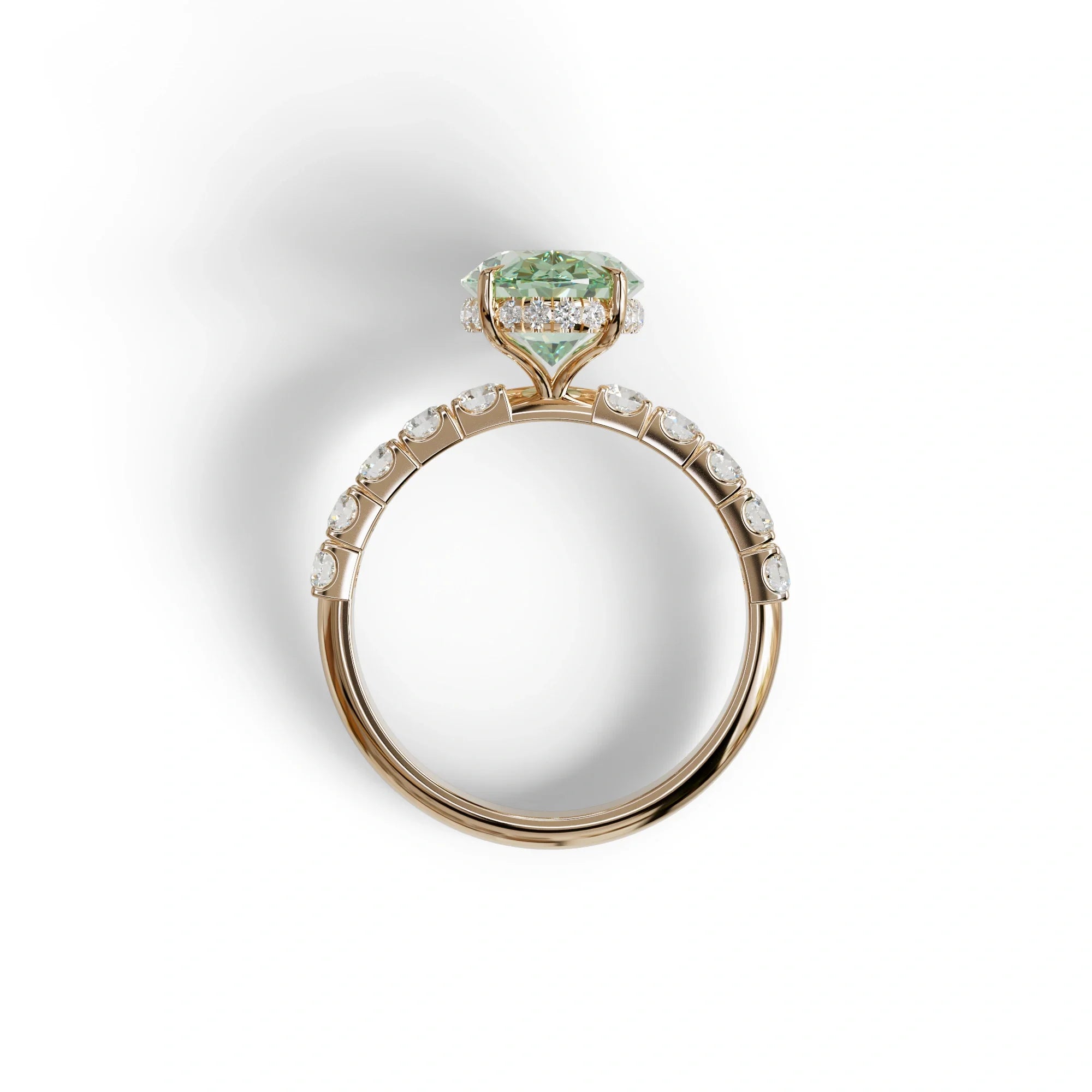 4 Carat Green Oval Cut Lab Diamond Engagement Ring | Hidden Halo - Christie’s
