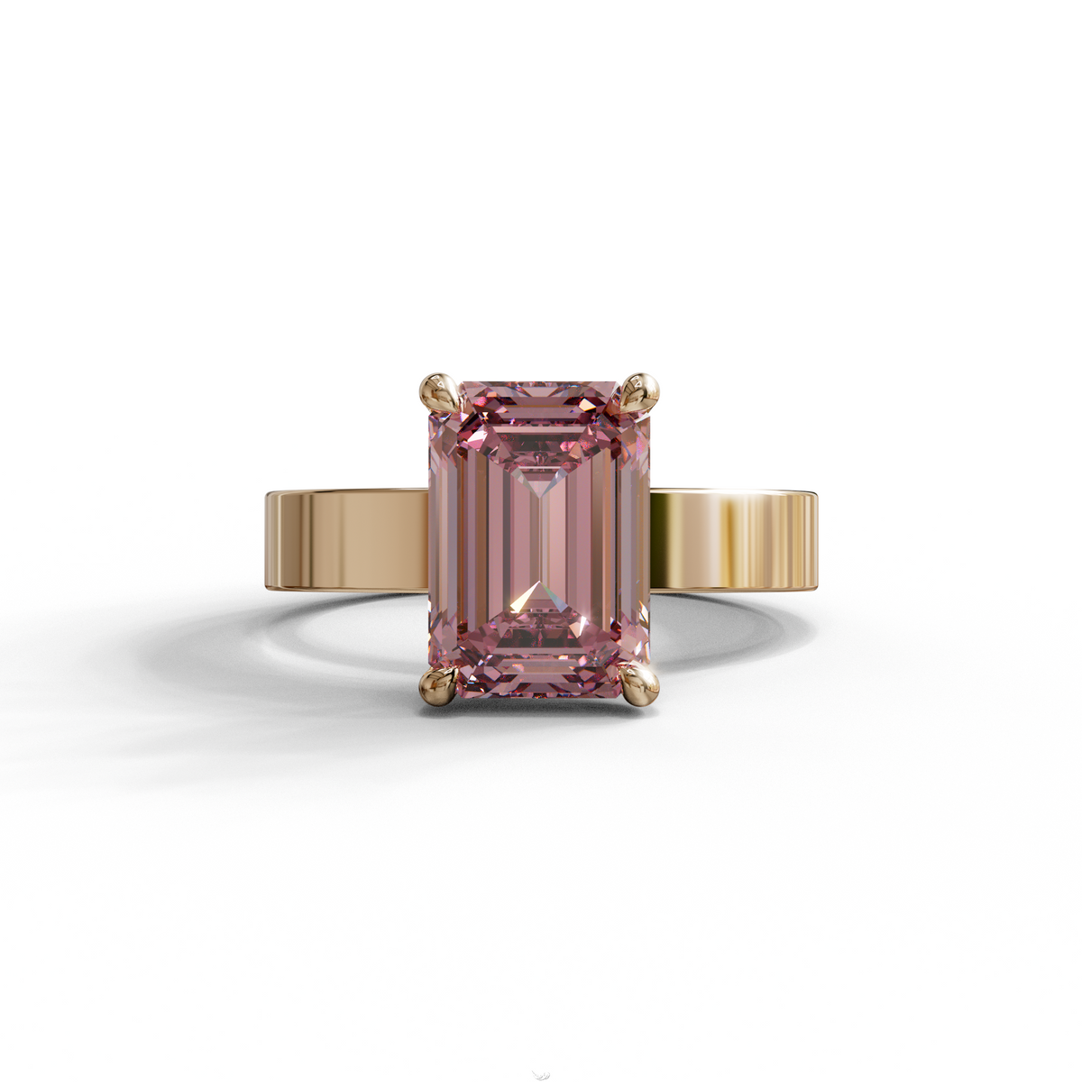 2 to 6 Carat Pink Lab Grown Diamond Engagement Ring – Emerald Cut Solitaire | Lami