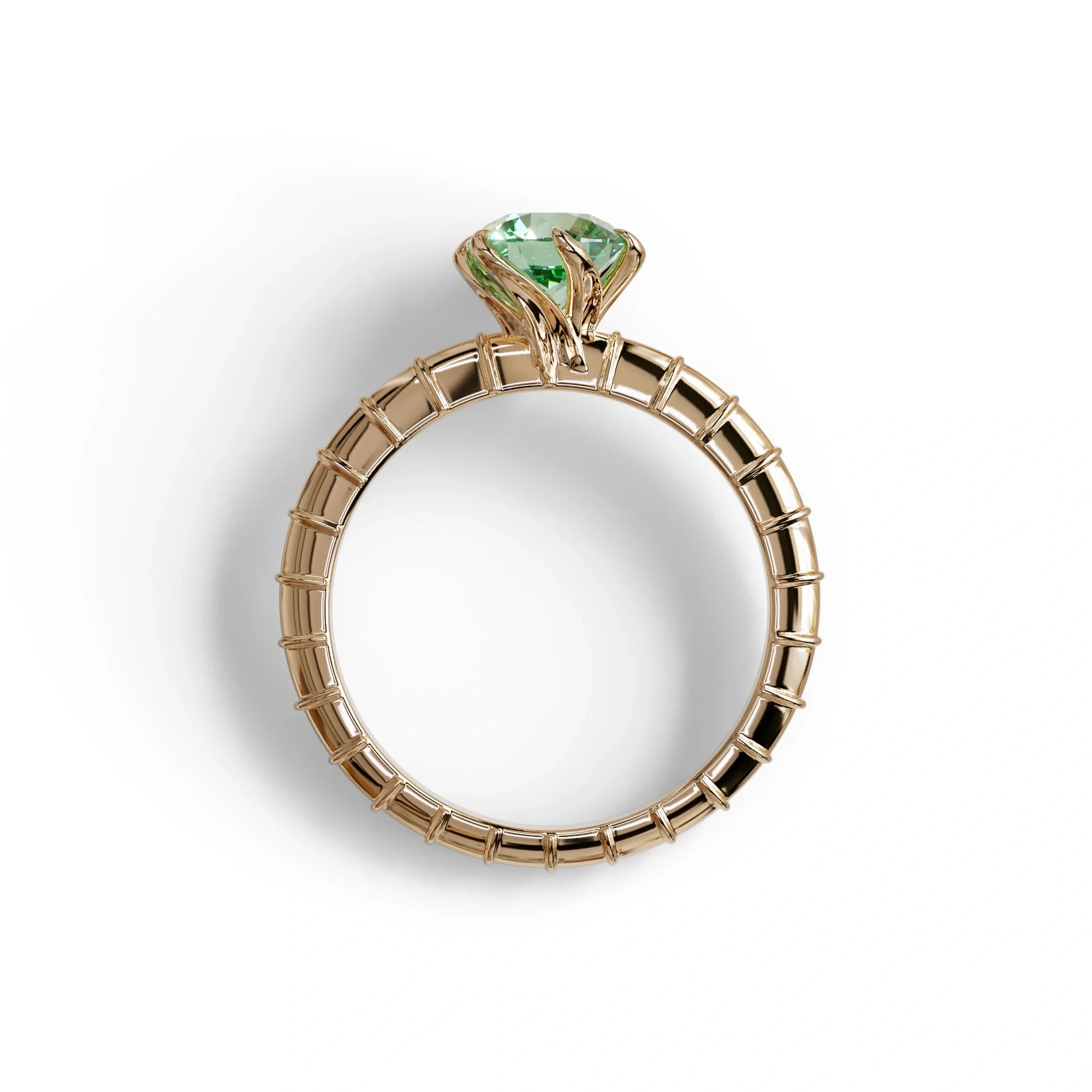 1 Carat Green Round Cut Lab Diamond Ring - Hyper Glam