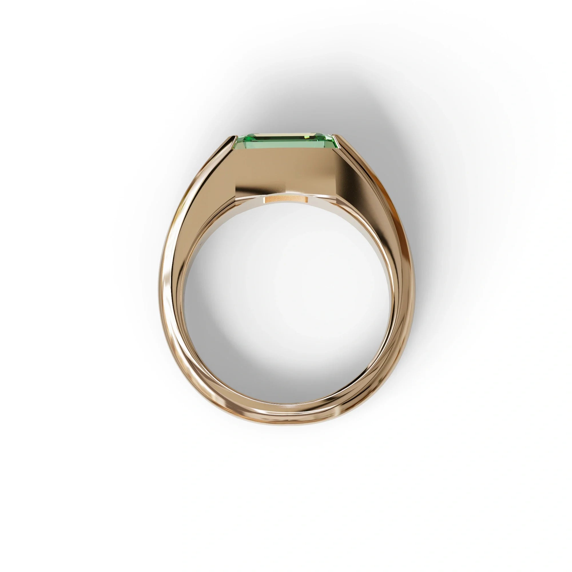 2 Carat Green Emerald Cut East West Lab Diamond Ring - Ashleen