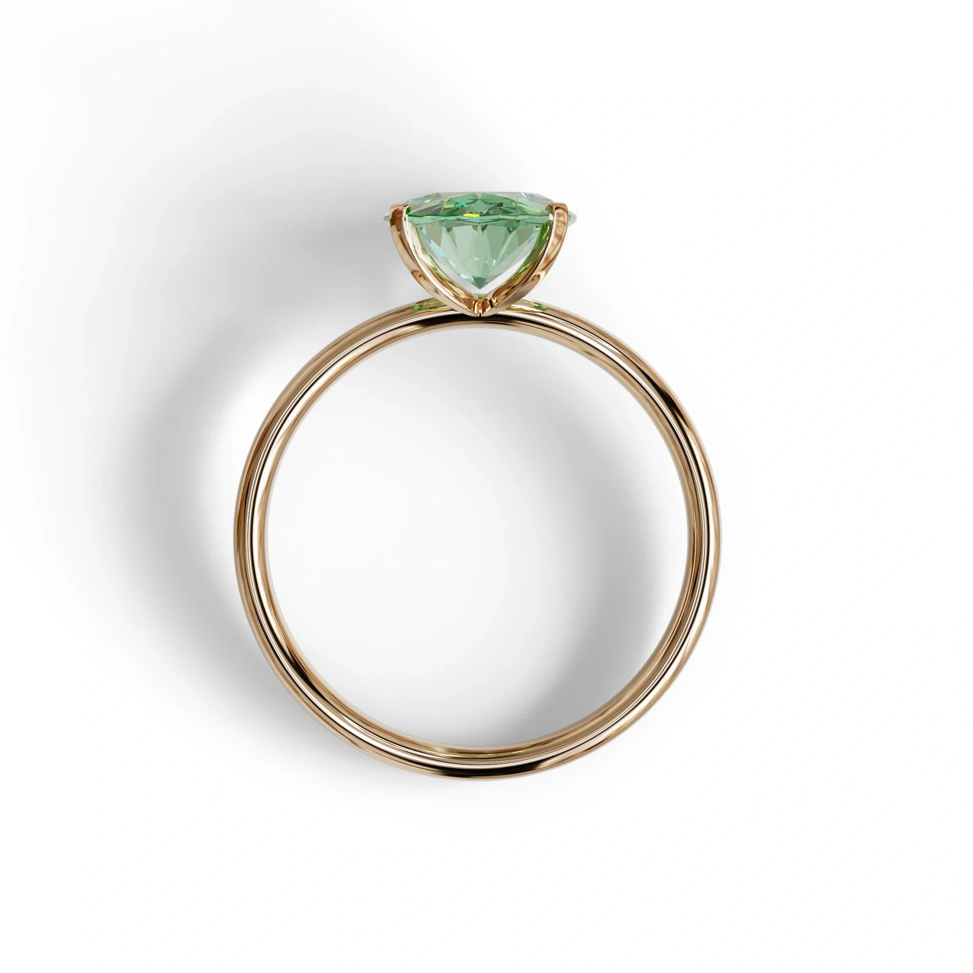 2 ct Oval Solitaire Diamond Ring Green Lab Diamond Engagement Ring - Eira