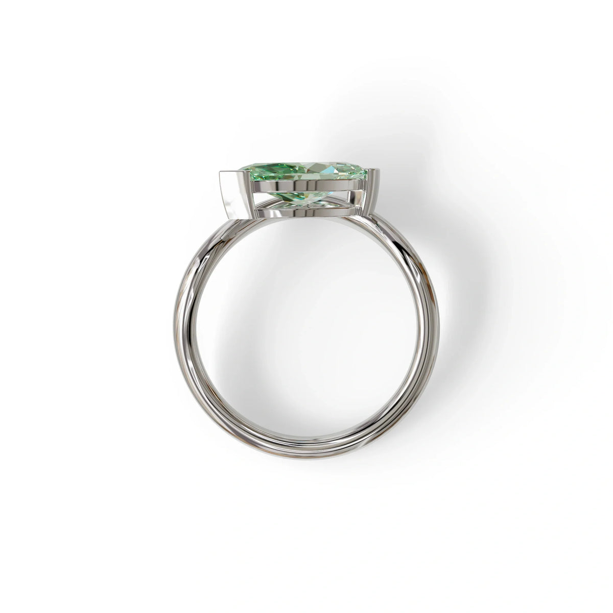 2 Ct Fancy Vivid Green Marquise Cut Lab Diamond In Solitaire Setting Ring - Jiani
