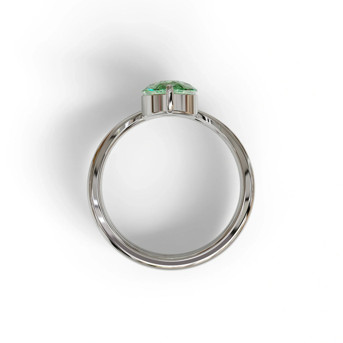 2 Carat Green Color Lab Diamond Wedding Ring set - Gemini