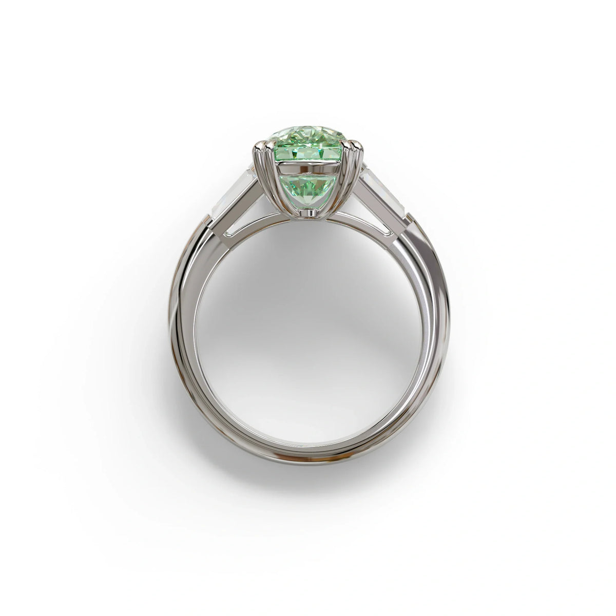 4 Carat Green Elongated Cushion Cut Lab Diamond Engagement Ring - Sagittarius
