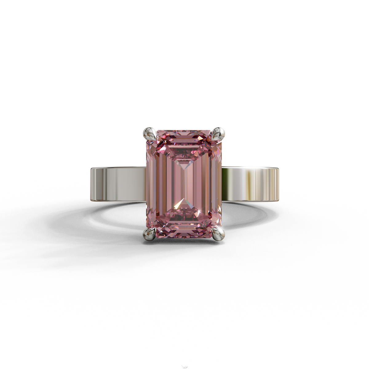 2 to 6 Carat Pink Lab Grown Diamond Engagement Ring – Emerald Cut Solitaire | Lami