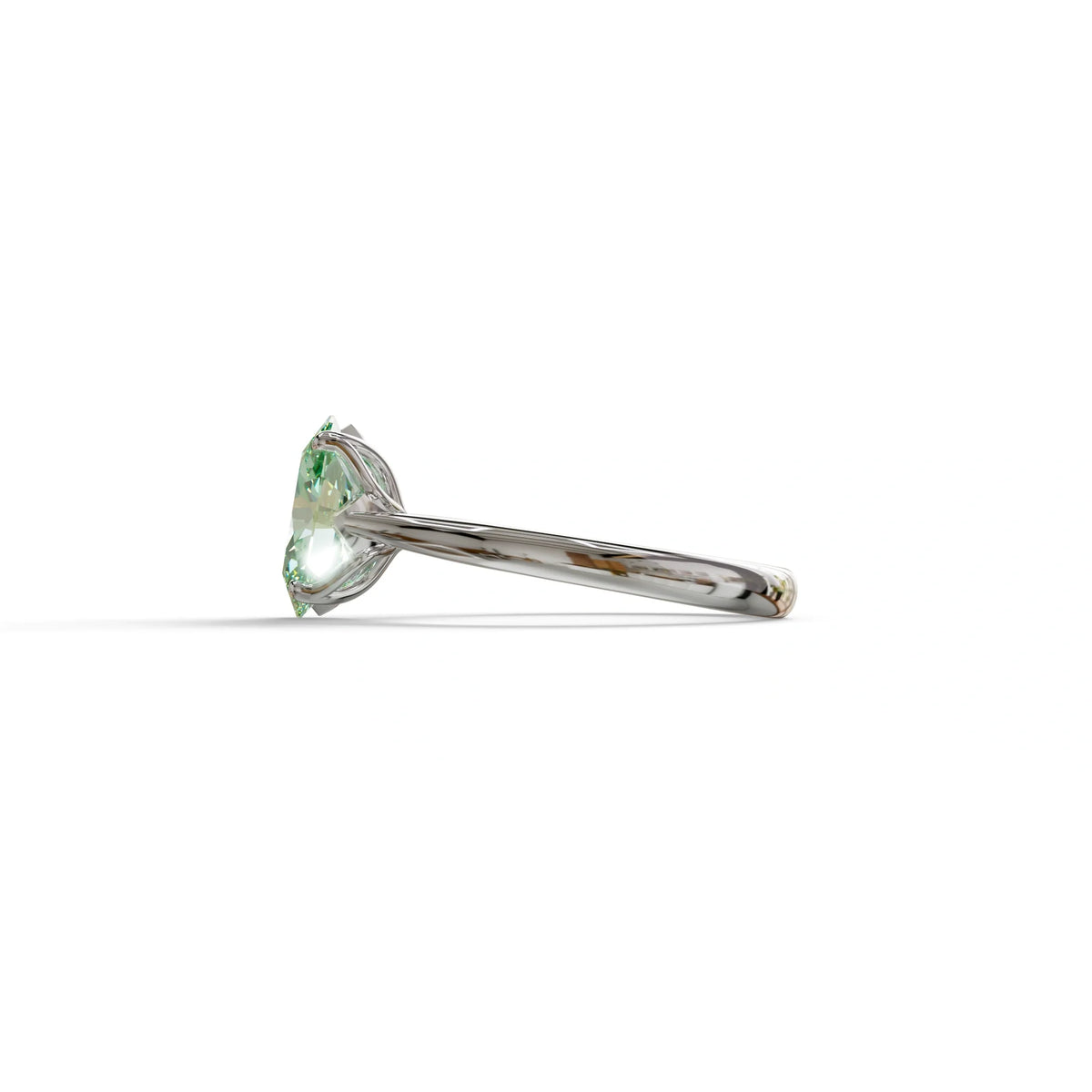 3 Carat Fancy Green Lab Grown Diamond Oval Cut Engagement Ring | Secret Pink Diamond- Eclipse