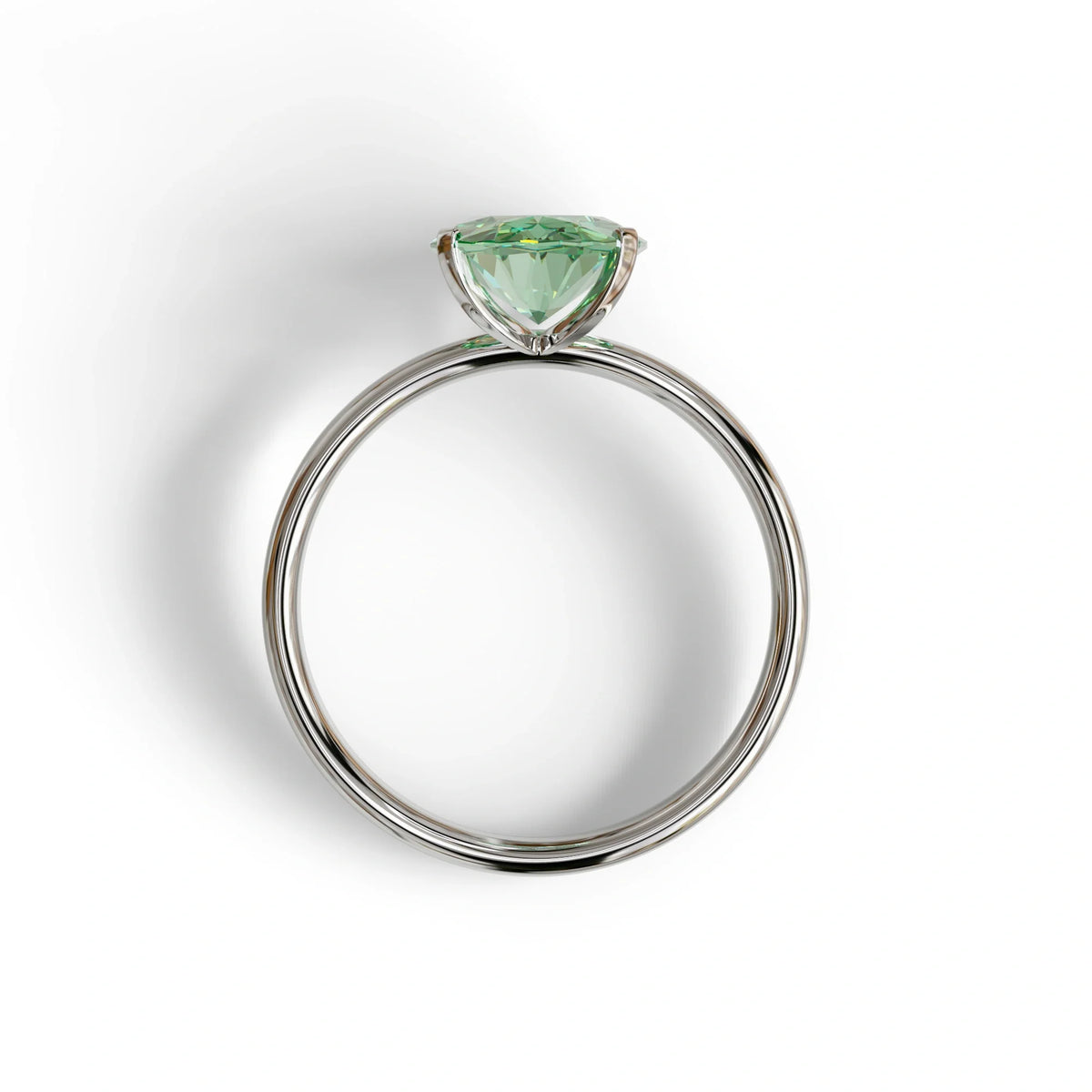 2 ct Oval Solitaire Diamond Ring Green Lab Diamond Engagement Ring - Eira