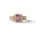 3 Carat Fancy Vivid Pink Oval Lab Grown Diamond Engagement Ring – Beverly - 10K Solid Gold / Yellow Gold