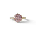 2.5 Carat Green Round Cut Hidden Halo & Pave Lab Diamond Ring - Hyper Saga - 10K Solid Gold / Yellow Gold