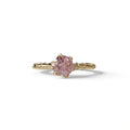 1 Carat Pink Round Cut Lab Diamond Ring - Hyper Glam - 10K Solid Gold / Yellow Gold