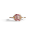 2.5 Carat Pink Lab Grown Diamond Engagement Ring · Emerald Cut Nature-Inspired | Verona - view 1