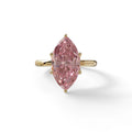 5 Carat Pink Lab Grown Diamond Engagement Ring · Marquise Cut Hidden Halo | Etoile - view 1