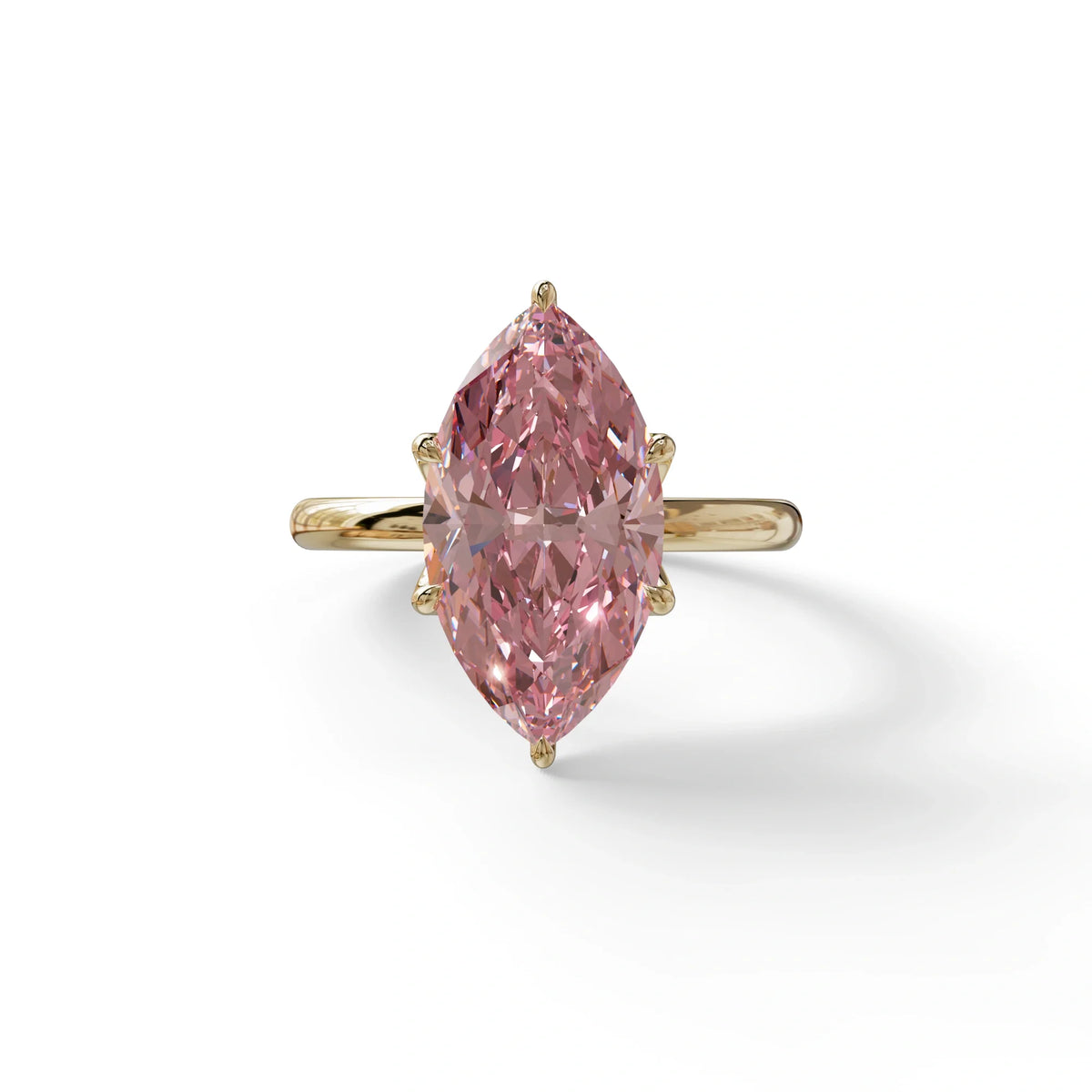 5 Carat Pink Lab Grown Diamond Engagement Ring · Marquise Cut Hidden Halo | Etoile - view 1