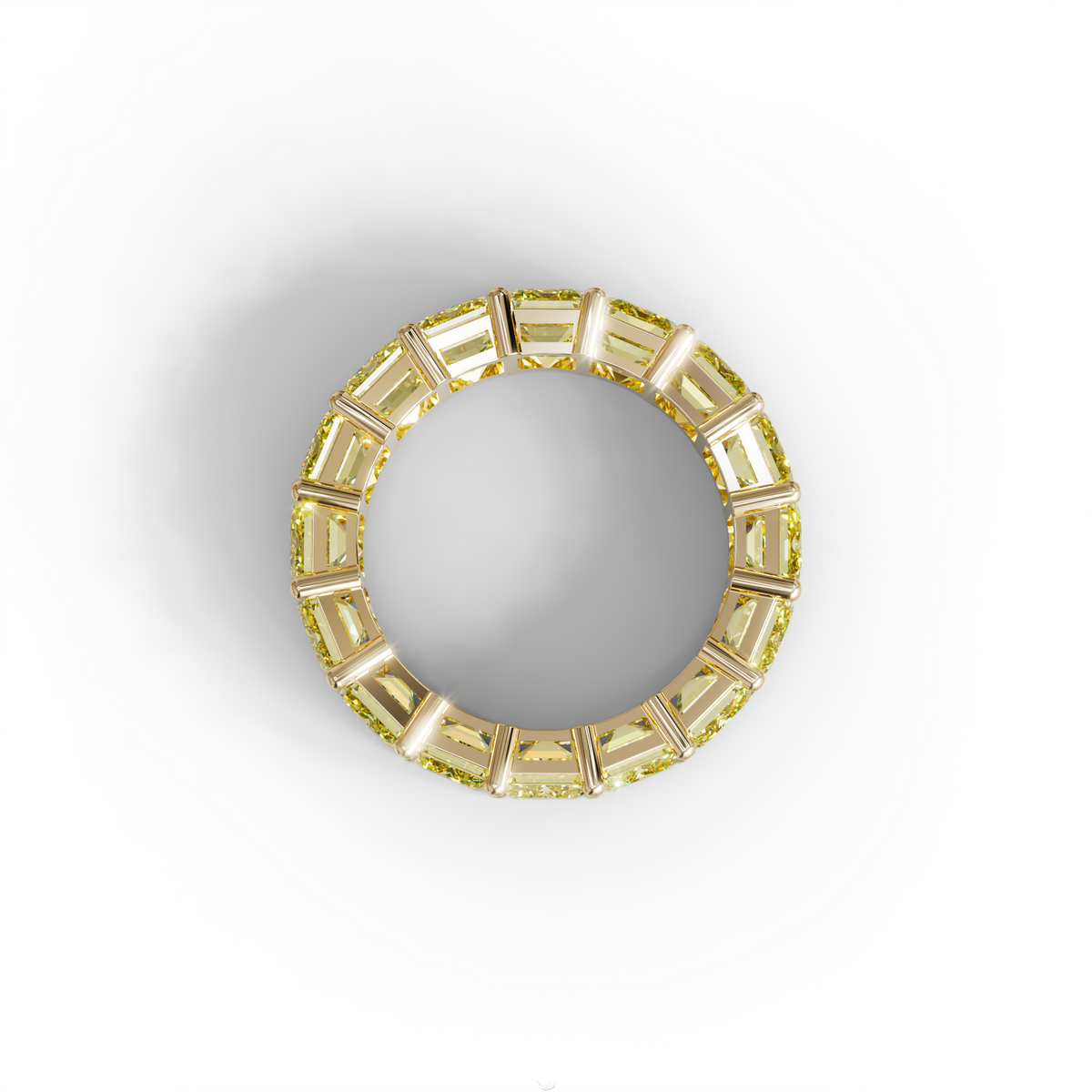 Lab‑Grown Yellow Emerald‑Cut Diamond Band – Classic Full‑Eternity Style
