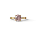 2 Carat Pink Round Cut Hidden Halo Lab Diamond Engagement Ring - Maeve - 10K Solid Gold / Yellow Gold