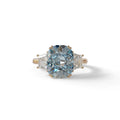 3.5 Carat Blue Lab Grown Diamond Engagement Ring · Cushion Cut Three Stone | Trilogy - view 2