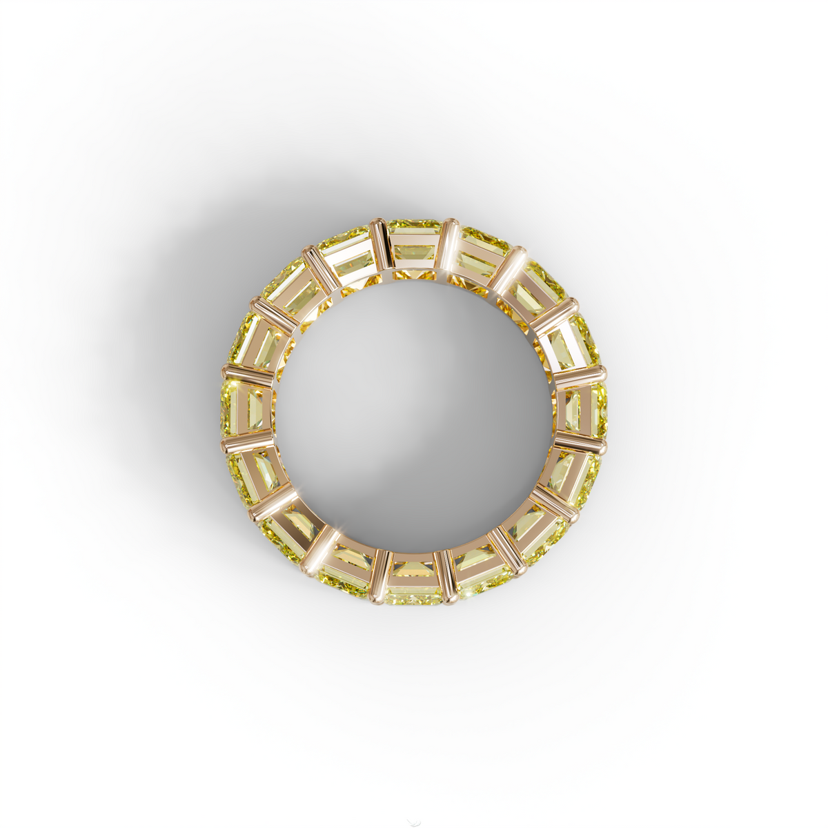 Lab‑Grown Yellow Emerald‑Cut Diamond Band – Classic Full‑Eternity Style