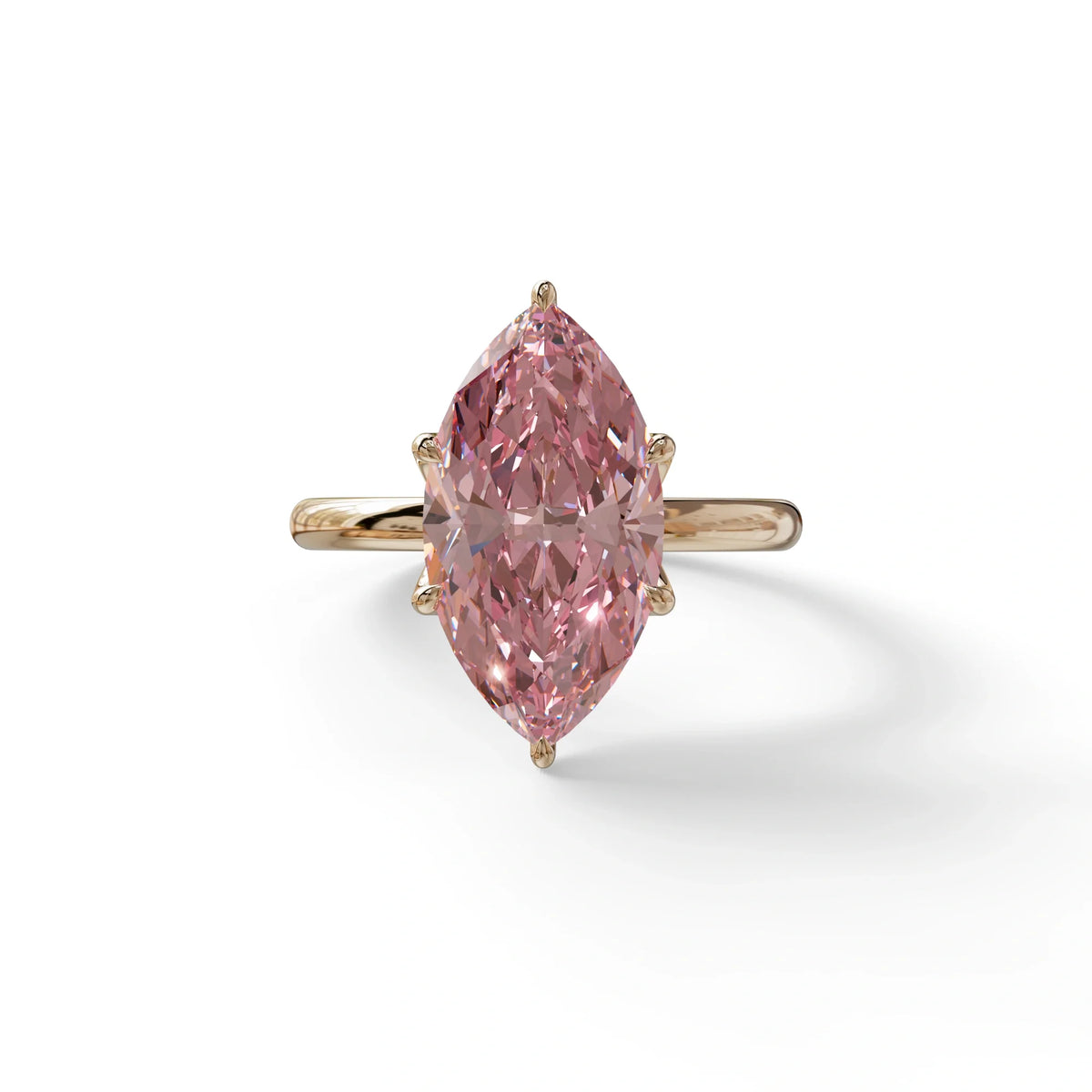 5 Carat Pink Lab Grown Diamond Engagement Ring · Marquise Cut Hidden Halo | Etoile - view 2