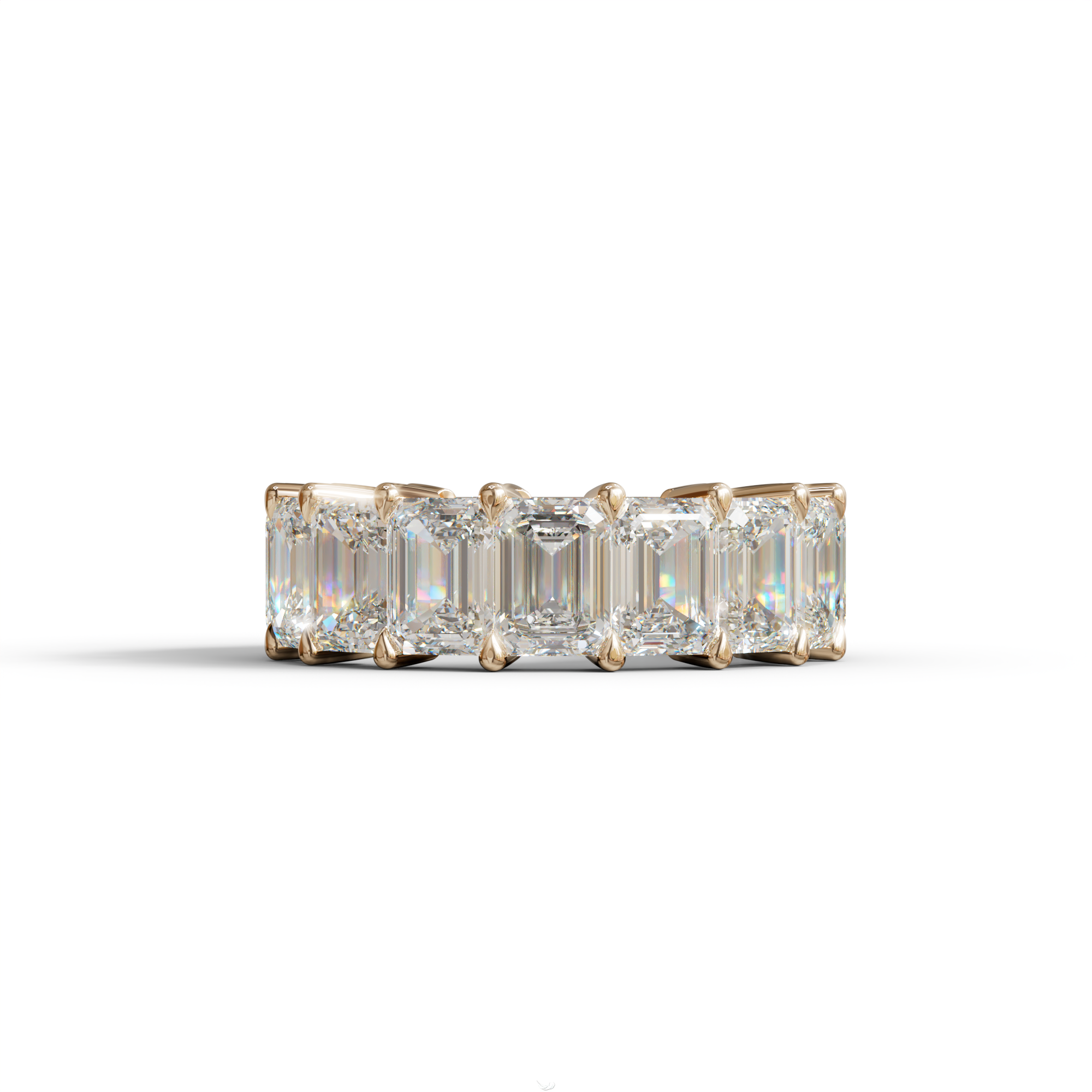 Lab‑Grown Emerald‑Cut Diamond Band – Classic Full‑Eternity Style - E-VVS - 10K Solid Gold / Rose Gold