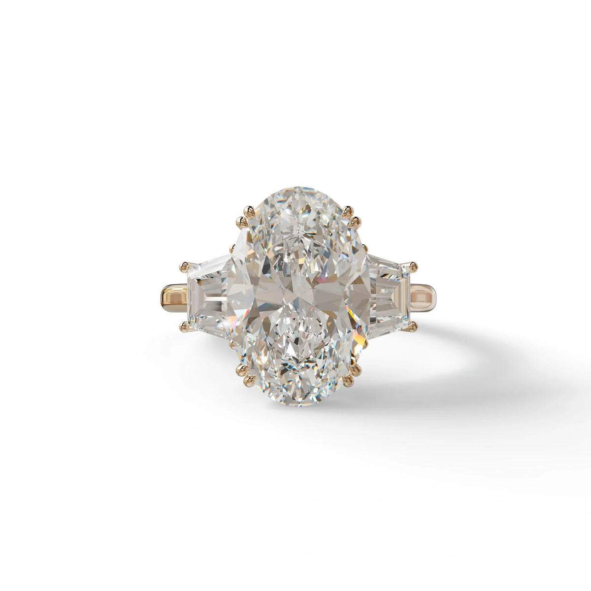5 Carat Lab Grown Diamond Engagement Ring · Oval Cut Three Stone | Solstice - view 2