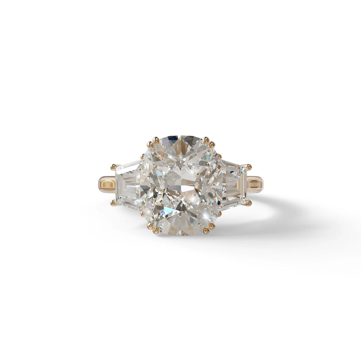 3.5 Carat Lab Grown Diamond Engagement Ring · Cushion Cut Three Stone | Trilogy - view 2