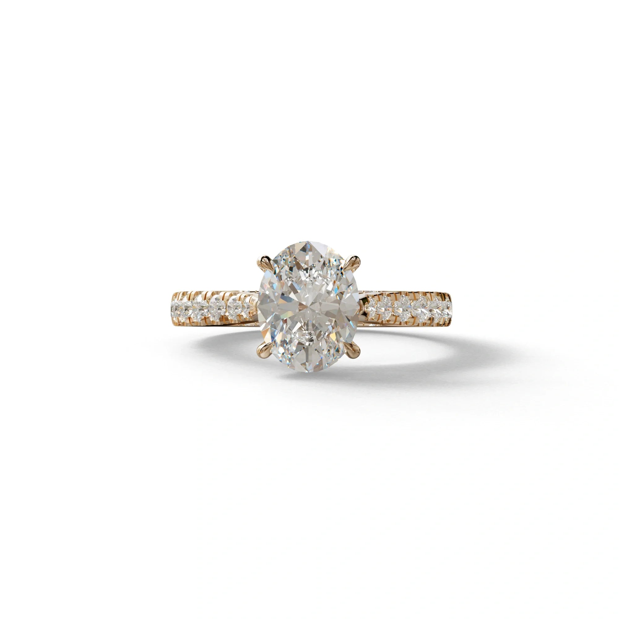 1.50 Carat E VVS Oval Cut Lab Diamond Engagement Ring - Scorpio - 10K Solid Gold / Rose Gold
