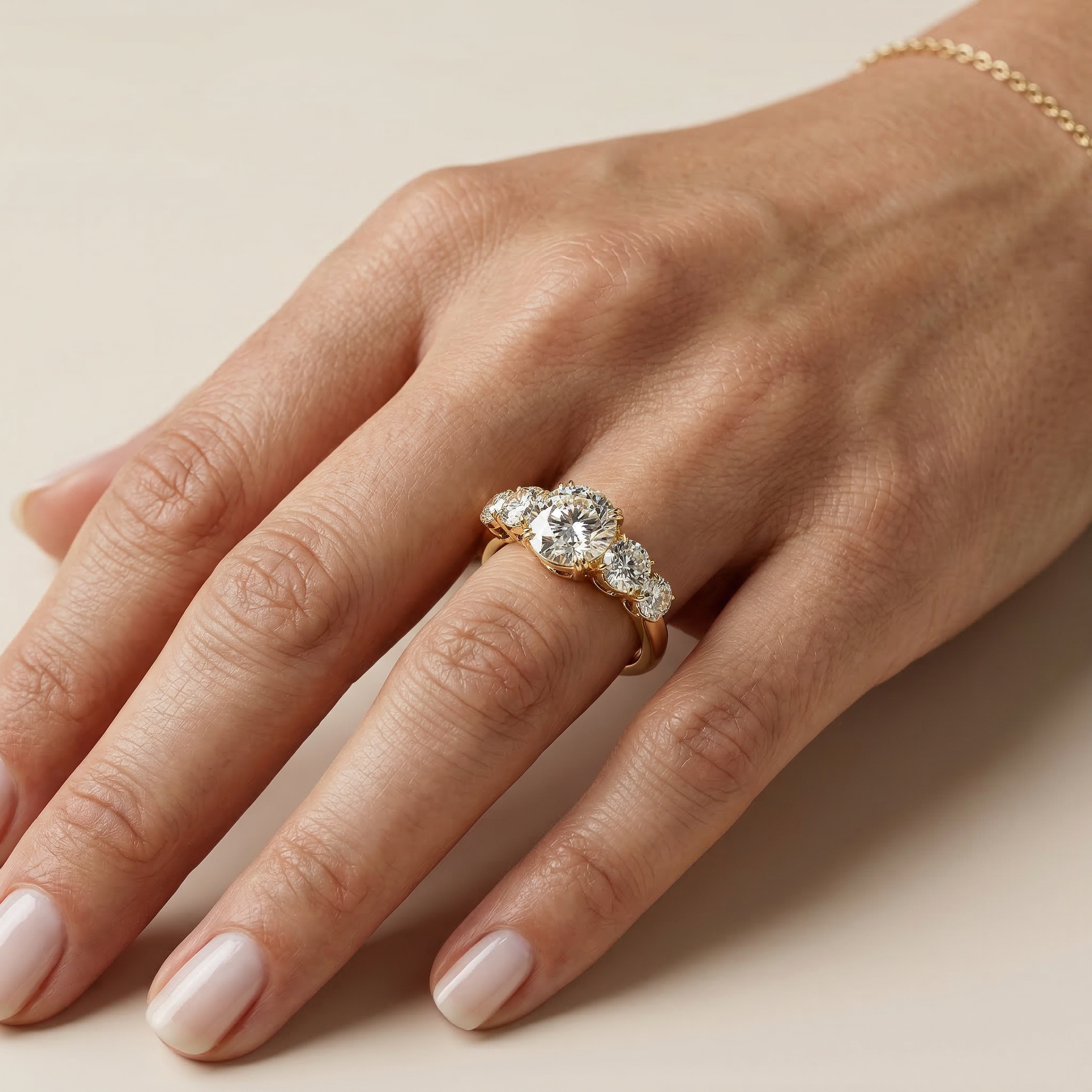 4 Carat Round Multi Stone Diamond Ring - Avia