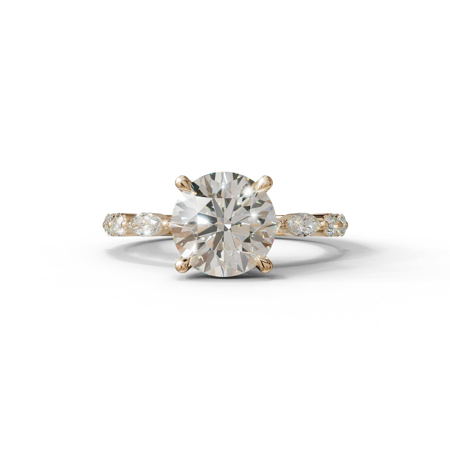 2 Carat E-VVS Round Cut Hidden Halo & Pave Set Lab Diamond Ring - Pure Origin