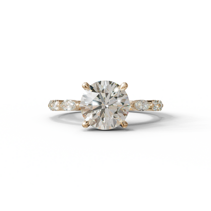 2 Carat E-VVS Round Cut Hidden Halo & Pave Set Lab Diamond Ring - Pure Origin