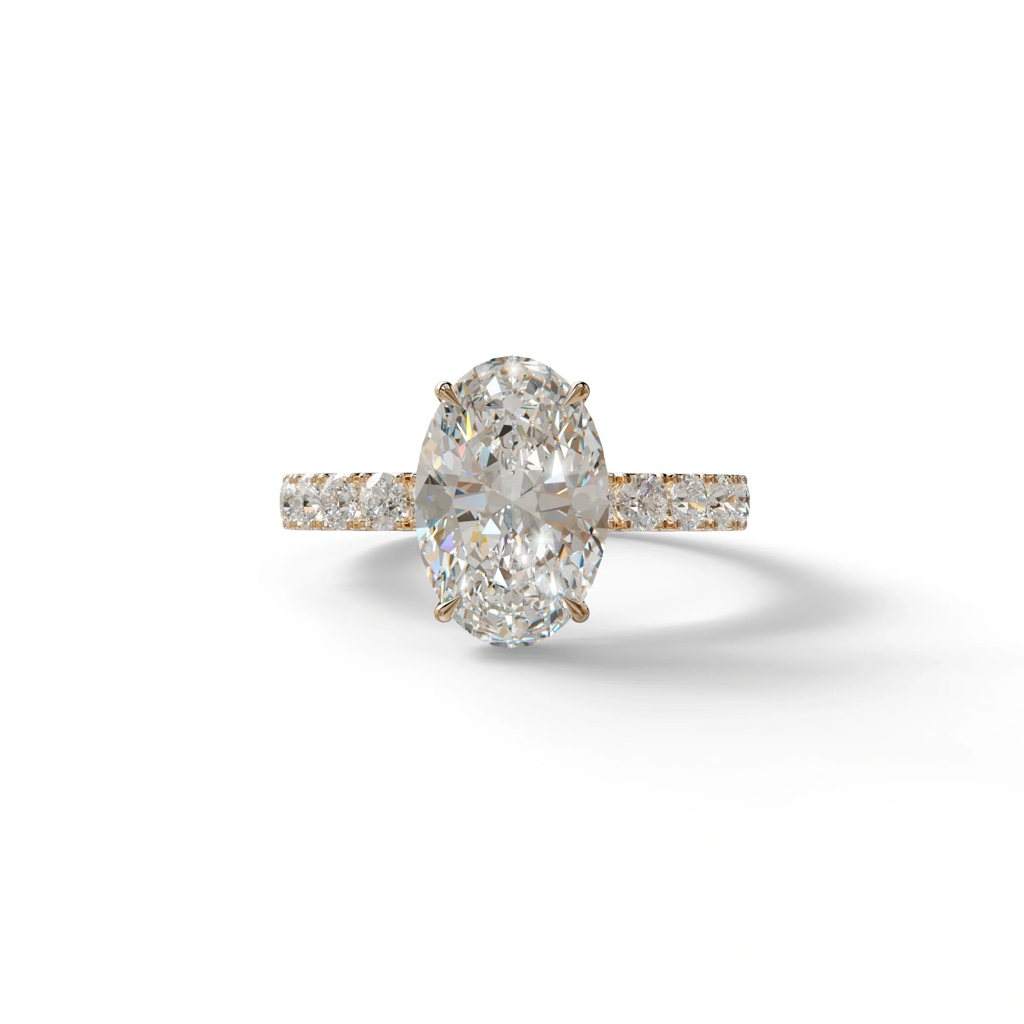 3 Carat E VVS Lab Diamond Oval Engagement Ring - Christie’s - 10K Solid Gold / Rose Gold