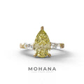 3 Carat Pear Cut Yellow Lab Diamond Engagement Ring - Bella - 10K Solid Gold / Yellow Gold