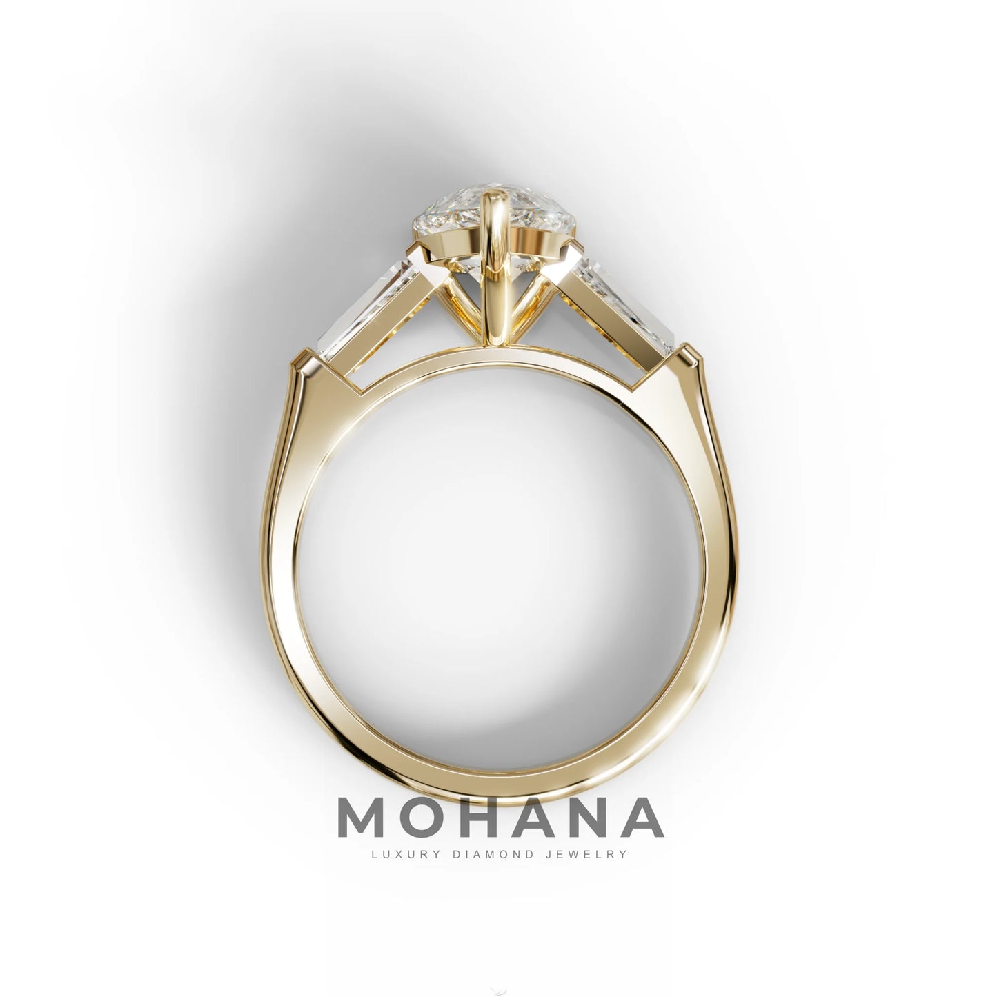 3.40ct E/VVS Pear & Tapered Baguette Three Stone Lab Diamond3.R4i0ncgt -E /BVeVlSl aPear & Tapered Baguette Three Stone