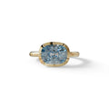 3 to 5 Carat Blue Lab Grown Diamond Engagement Ring · Cushion Cut Bezel Set | Reverie - view 1