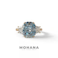 3.5 Carat Blue Lab Grown Diamond Engagement Ring · Cushion Cut Three Stone | Trilogy - view 2