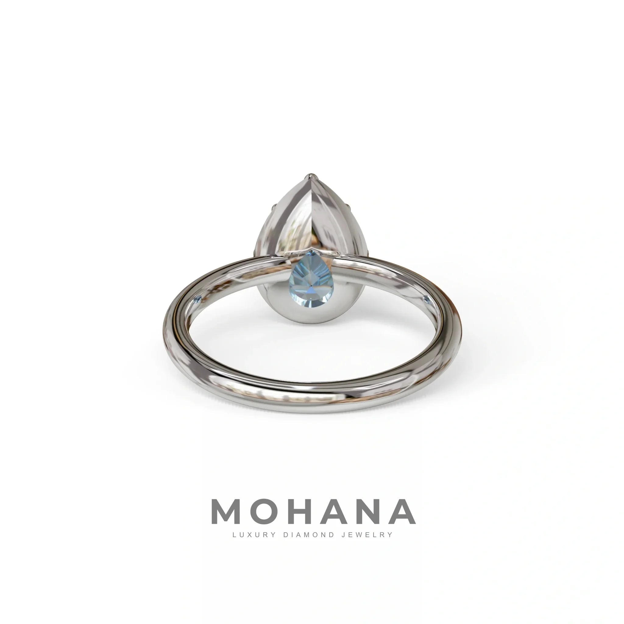 3 to 5 Carat Blue Lab Grown Diamond Engagement Ring · Pear Cut Bezel Set | Mirage - Engagement Ring