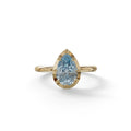 3 to 5 Carat Blue Lab Grown Diamond Engagement Ring · Pear Cut Bezel Set | Mirage - 3 Carat / 10K Solid Gold / Yellow